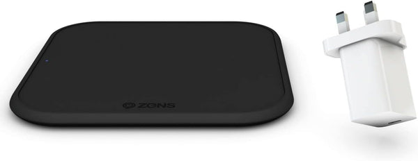 Zens Single Wireless Qi Charger+ USB-C PD 18W Power Adapter