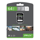 PNY Elite-X 64GB SDXC Card, UHS-I, U3, 100MB/s
