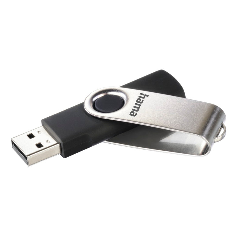 Hama "Rotate" USB Flash Drive, USB 2.0, 32 GB, 10 MB/s, black/silver