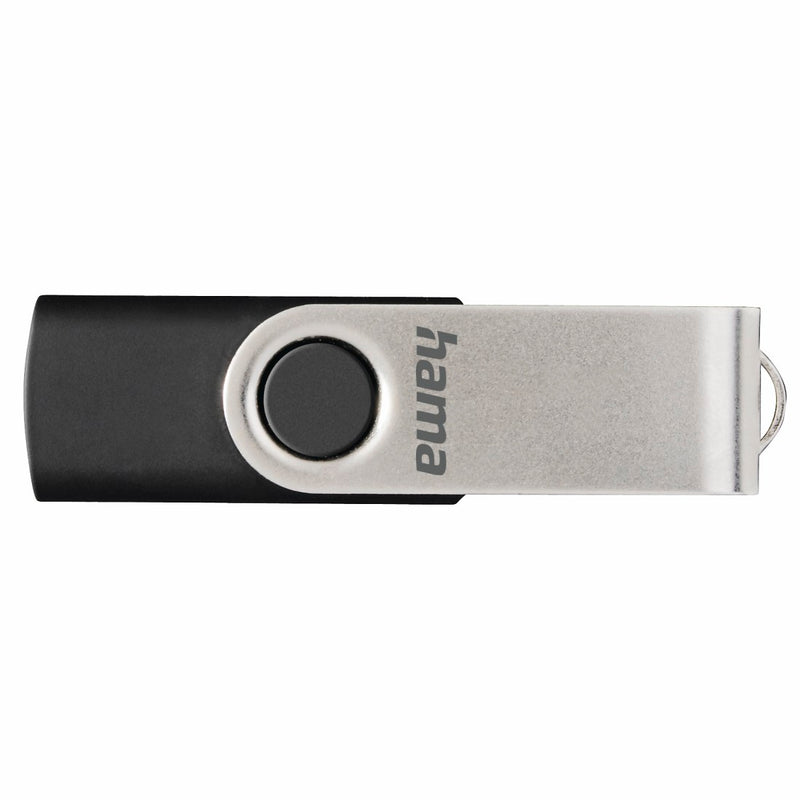 Hama "Rotate" USB Flash Drive, USB 2.0, 128 GB, 15 MB/s, black/silver