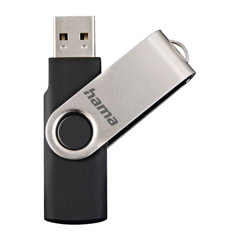Hama "Rotate" USB Flash Drive, USB 2.0, 32 GB, 10 MB/s, black/silver
