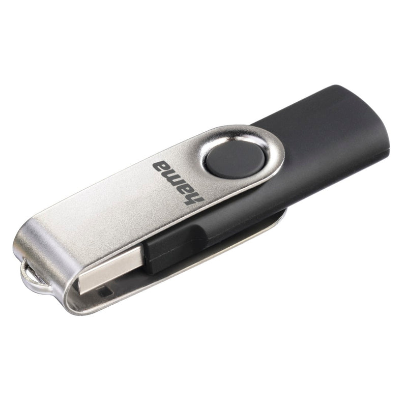 Hama "Rotate" USB Flash Drive, USB 2.0, 32 GB, 10 MB/s, black/silver