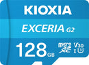 Kioxia Exceria G2 128GB MicroSDXC card, U3, V30, A1, 100MB/s