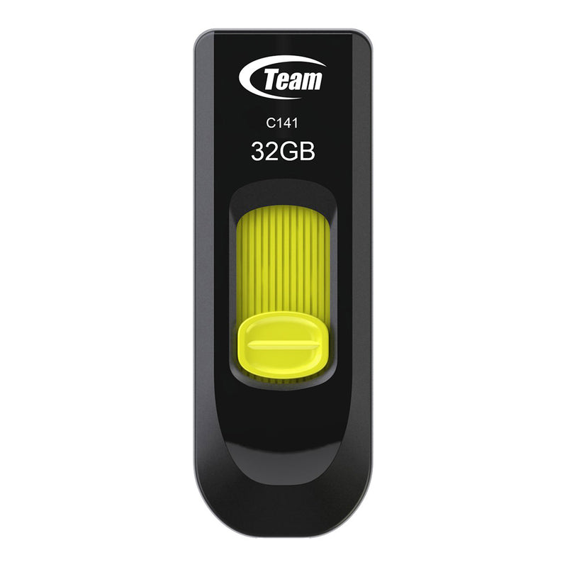 Teamgroup 32GB C141 Capless Retractable Black/Yellow USB Drive