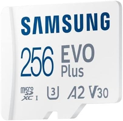Samsung Evo Plus 256GB MicroSDXC Card with Adapter, V30, A2, U3