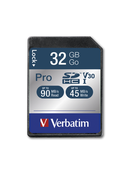 Verbatim Pro 32GB SDHC Card, V30, U3, 90MB/s read, 45MB/s write speeds