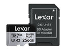 Lexar Professional 256GB Silver Plus MicroSDXC, U3, V30, A1, 100MB/s (Copy)