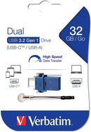 Verbatim Dual 32GB USB3.2 Gen1 USB-C and USB-A Drive