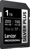 Lexar Professional Silver Plus 1TB SDXC Card , U3, V30, 205B/s