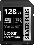 Lexar Professional Silver Plus 128GB SDXC Card , U3, V30, 205B/s