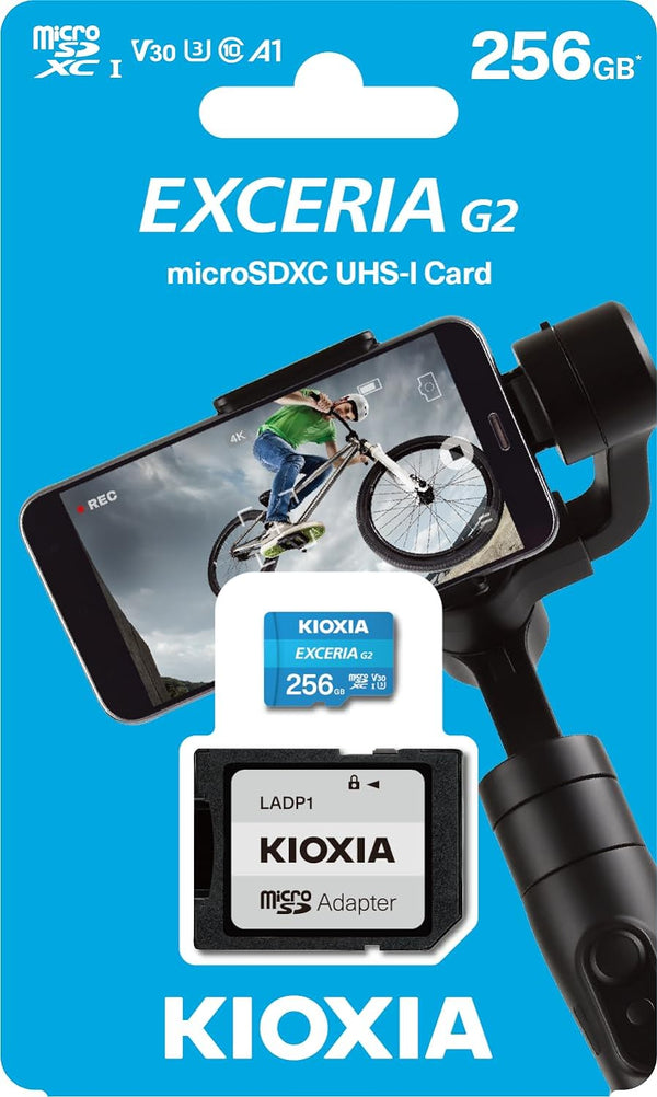 Kioxia Exceria G2 256GB MicroSDXC card, U3, V30, A1, 100MB/s