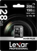 Lexar Professional Silver Plus 128GB SDXC Card , U3, V30, 205B/s