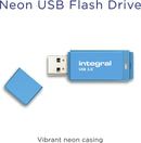 Integral 32GB Neon Blue USB3.0 Flash Drive R100MB/s-W15MB/s