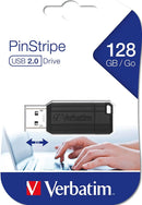 Verbatim 128GB Pinstripe USB Flash Drive- Black
