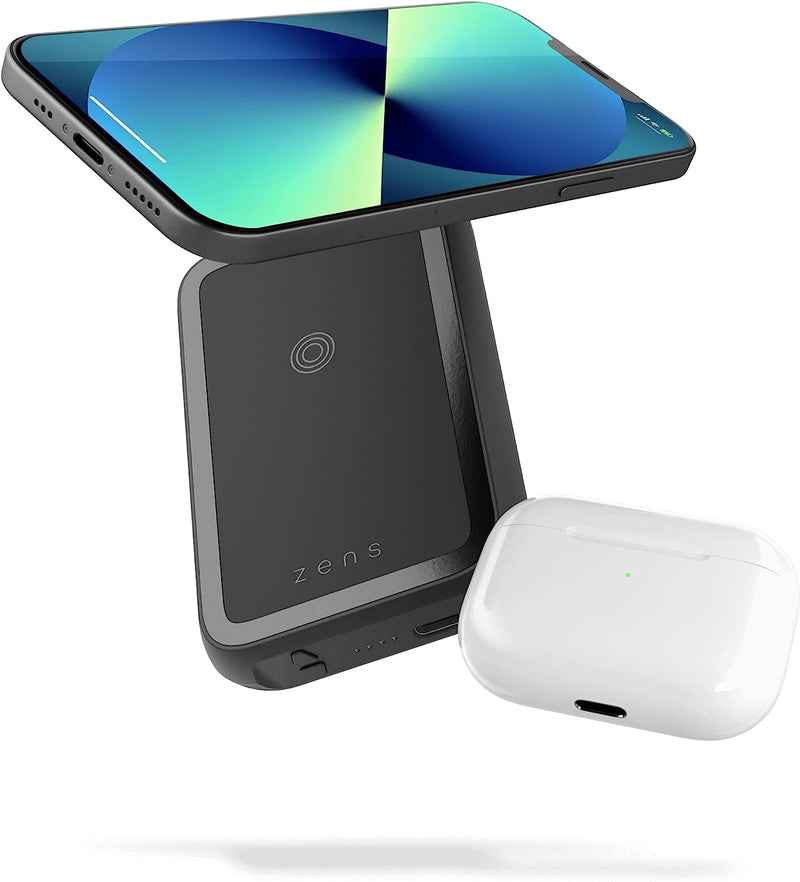 Zens  Magnetic Dual Wireless Powerbank, 4000mAh with Kickstand, MagSafe&Qi