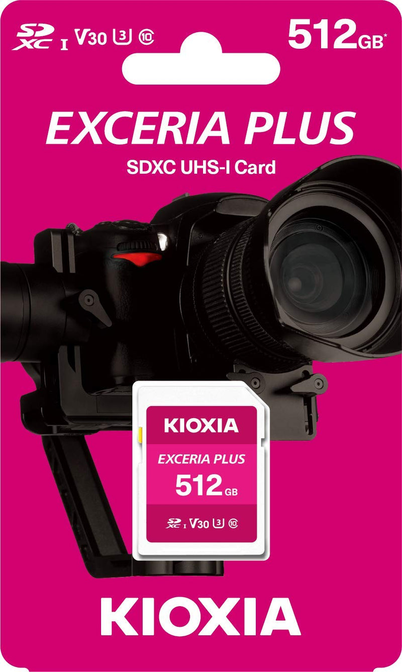 Kioxia Exceria Plus 512GB SDXC Card,V30, U3, 98MB/s