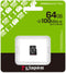 Kingston Canvas Select Plus Gen3 64GB MicroSDXC card 100MB/s Card Only