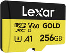 Lexar Professional 256GB Gold MicroSD card, UHS-II, V60, A1