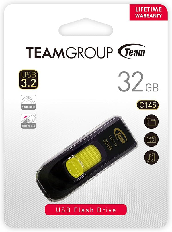 Teamgroup 32GB C145 USB3.2 Sliding Flash Drive Black/Orange