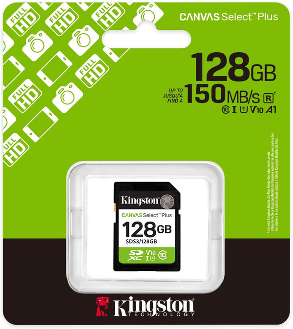 Kingston Canvas Select Plus GEN3 128GB SDXC Card 150MB/s, V30