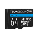 Teamgroup Elite 64GB MicroSDXC Card, V30, U3, A1 with Adapter