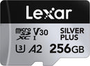 Lexar Professional 256GB Silver Plus MicroSDXC, U3, V30, A1, 100MB/s (Copy)