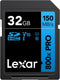 Lexar High Performance 800X Pro 32GB SDHC Card, V10, 150MB/s