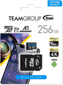 Teamgroup Elite 256GB MicroSDXC Card, V30, U3, A1 with Adapter