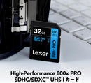 Lexar High Performance 800X Pro 32GB SDHC Card, V10, 150MB/s