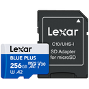 Lexar Blue Plus 256GB MicroSDXC card with Adapter, A2, V30