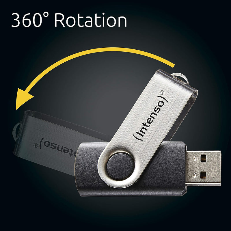 Intenso 32GB Basic Line USB Drive, Swivel Design