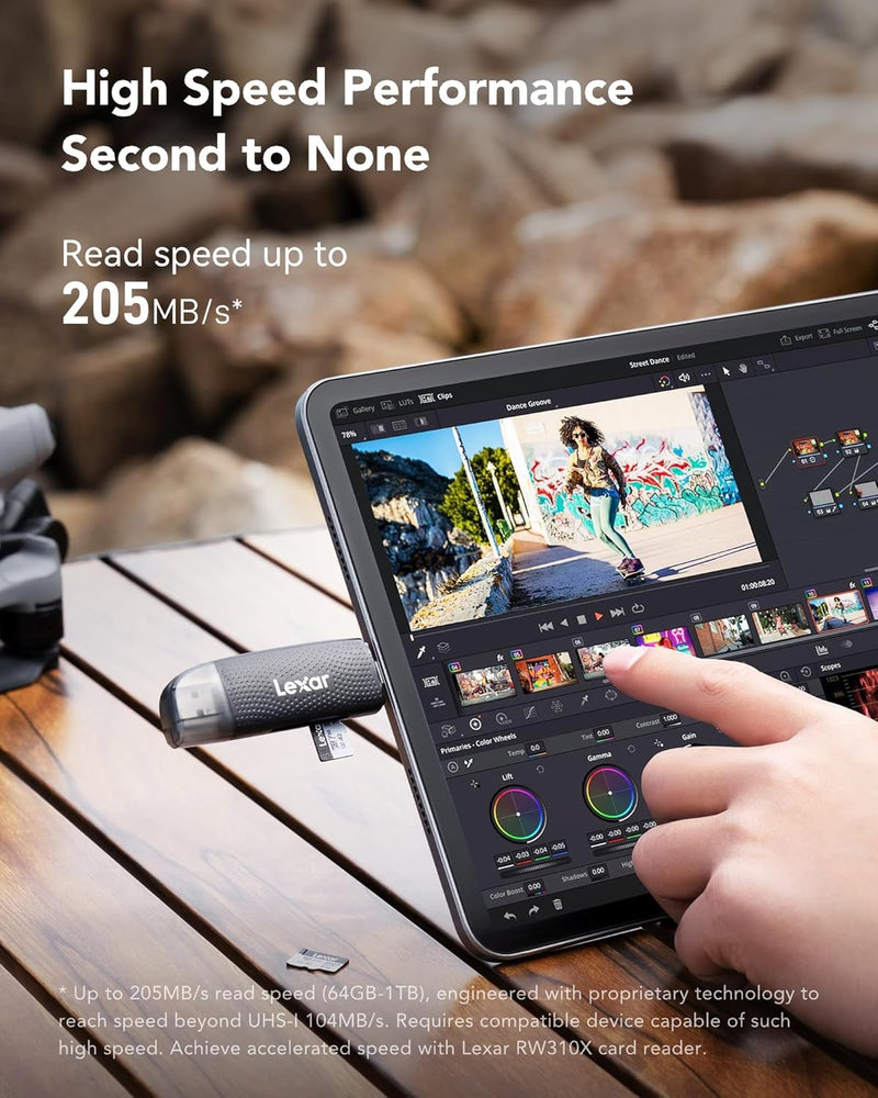 Lexar Professional 64GB Silver Plus MicroSDXC, U3, V30, A1, 100MB/s