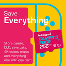 Integral Gamer's Edge 256GB MicroSD SDXC card, V30, U3, A1