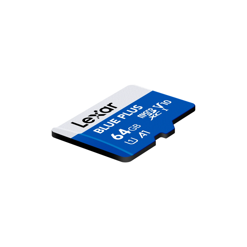 Lexar Blue Plus 64GB MicroSD card with Adapter, A1, V10