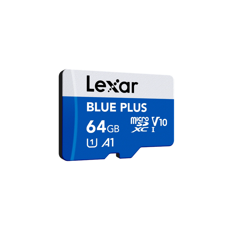 Lexar Blue Plus 64GB MicroSD card with Adapter, A1, V10