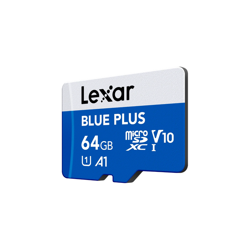Lexar Blue Plus 64GB MicroSD card with Adapter, A1, V10
