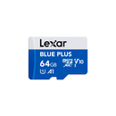 Lexar Blue Plus 64GB MicroSD card with Adapter, A1, V10