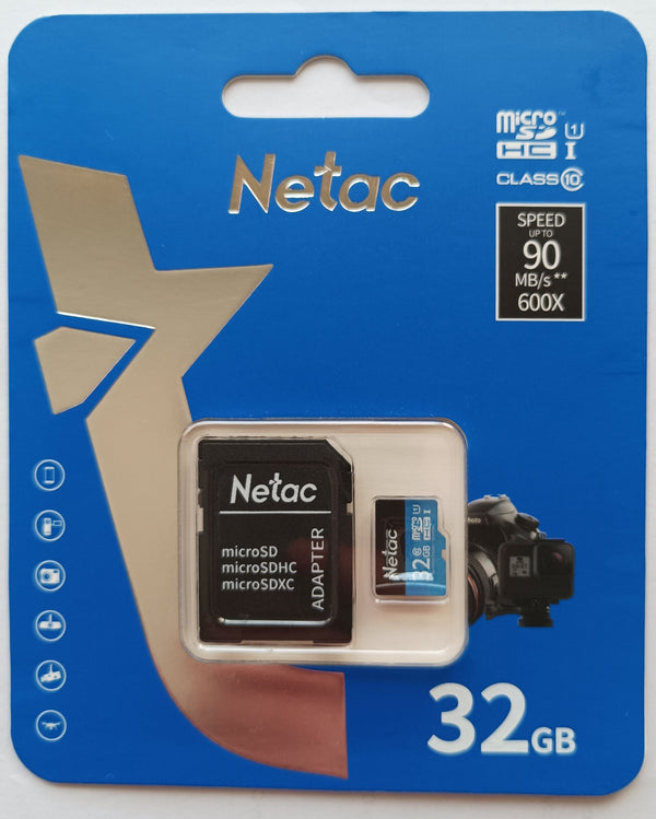 Netac P500 Standard 32GB MicroSDHC Card Class 10,  90MB/s