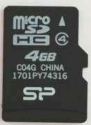 Silicon Power 4GB MicroSDHC card Class4, Card only, no packaging