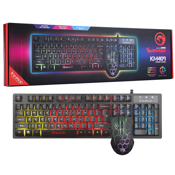 MARVO SCORPION KM409 WIRED GAMING KEYBOARD AND MOUSE SET