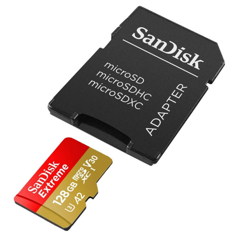 Sandisk 128GB Extreme MiroSDXC Card U3, V30, A2, 190MB/s