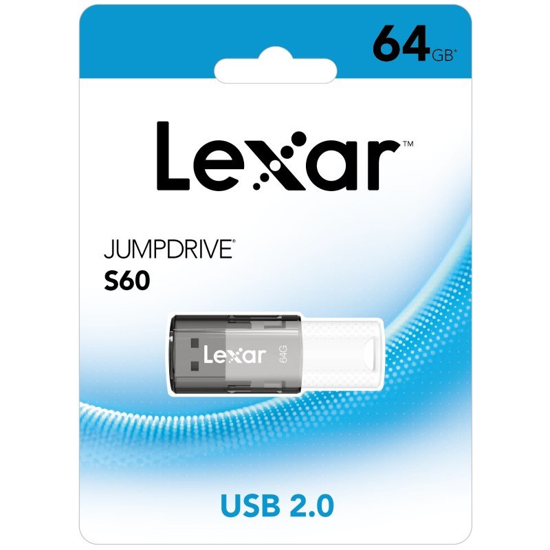 Lexar 64GB Jump Drive S60 White USB Flash Drive