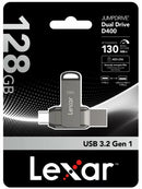 Lexar 128GB JumpDrive D400 Dual Drive Type A and Type C, USB3.2