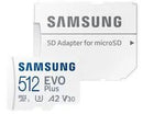Samsung Evo Plus 512GB MicroSDXC Card with Adapter, V30, A2, U3, 160MB/s