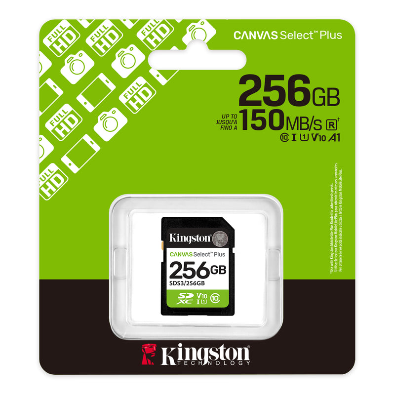 Kingston Canvas Select Plus GEN3 256GB SDXC Card 150MB/s, V30