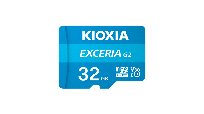 Kioxia Exceria G2 32GB MicroSDHC card, U3, V30, A1, 100MB/s