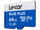 Lexar Blue Plus 64GB MicroSD card with Adapter, A1, V10