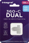 Integral 128GB 360-C Dual USB 3.0 Drive Metal Case, Type-C