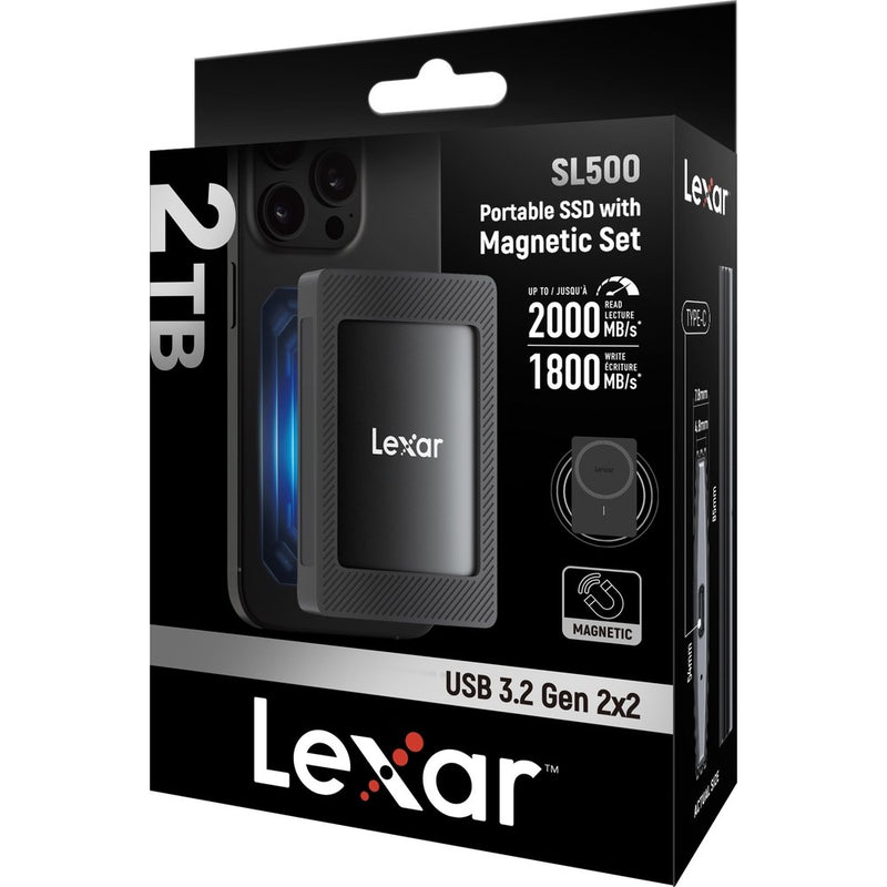 Lexar 2TB SL500 Portable SSD with Magnetic Set , 2000MB/s
