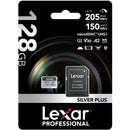 Lexar Professional 128GB Silver Plus MicroSDXC, U3, V30, A1, 100MB/s